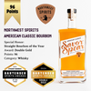 Savor Spear American Classic Bourbon bottle with Northwest Spirits branding and award details.