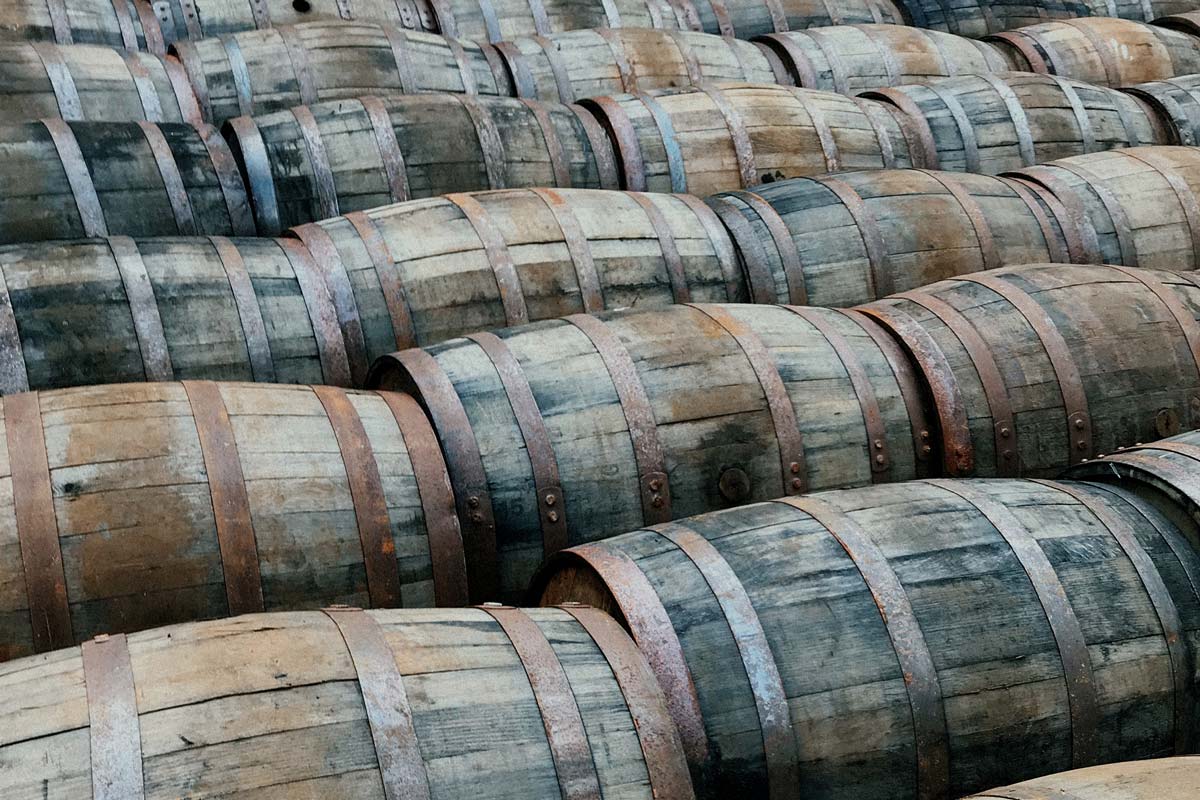 rows of kegs